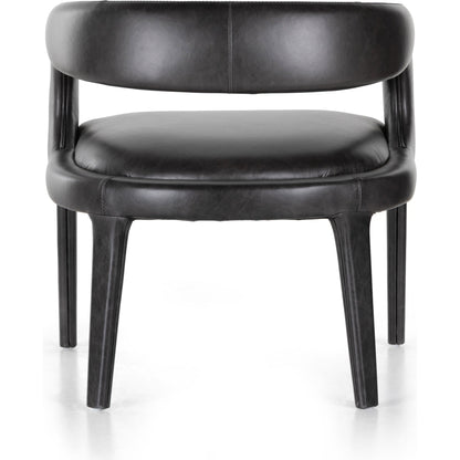 Hawkins Chair by Four Hands in sonoma butterscotch. Made from top grain leather, poplar plywood, 100% polyester in a modern style.