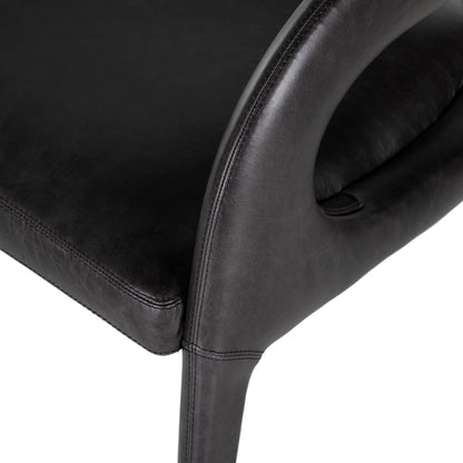Hawkins Chair by Four Hands in sonoma butterscotch. Made from top grain leather, poplar plywood, 100% polyester in a modern style.