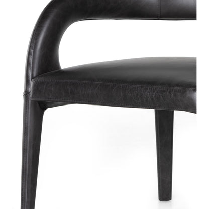 Hawkins Chair by Four Hands in sonoma butterscotch. Made from top grain leather, poplar plywood, 100% polyester in a modern style.