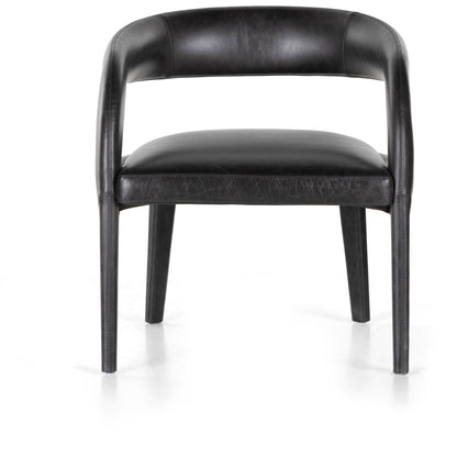 Hawkins Chair by Four Hands in sonoma butterscotch. Made from top grain leather, poplar plywood, 100% polyester in a modern style.