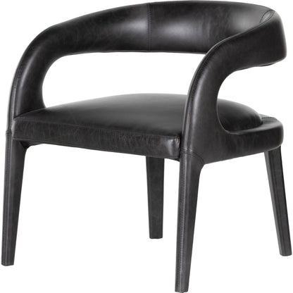 Hawkins Chair by Four Hands in sonoma butterscotch. Made from top grain leather, poplar plywood, 100% polyester in a modern style.