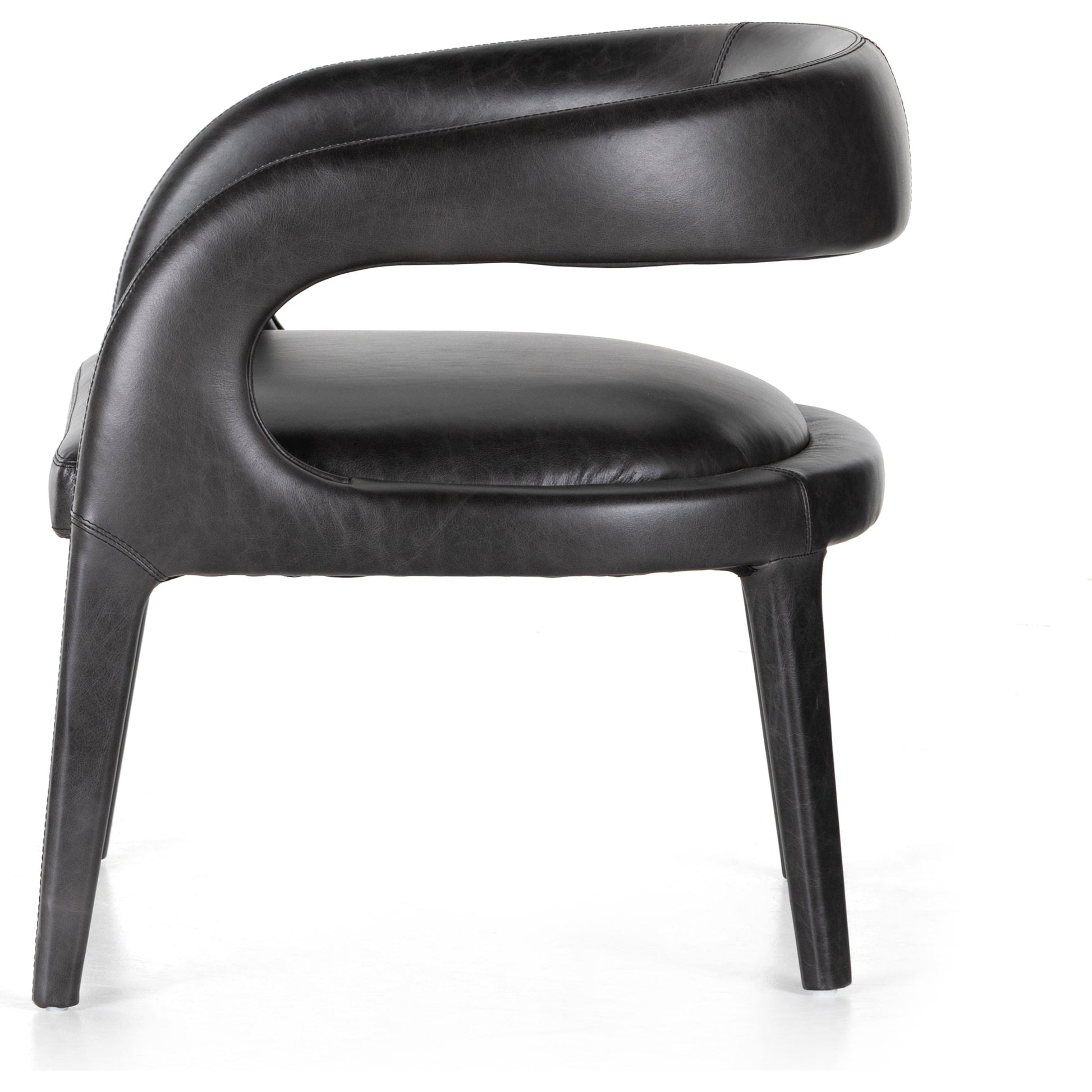 Hawkins Chair by Four Hands in sonoma butterscotch. Made from top grain leather, poplar plywood, 100% polyester in a modern style.