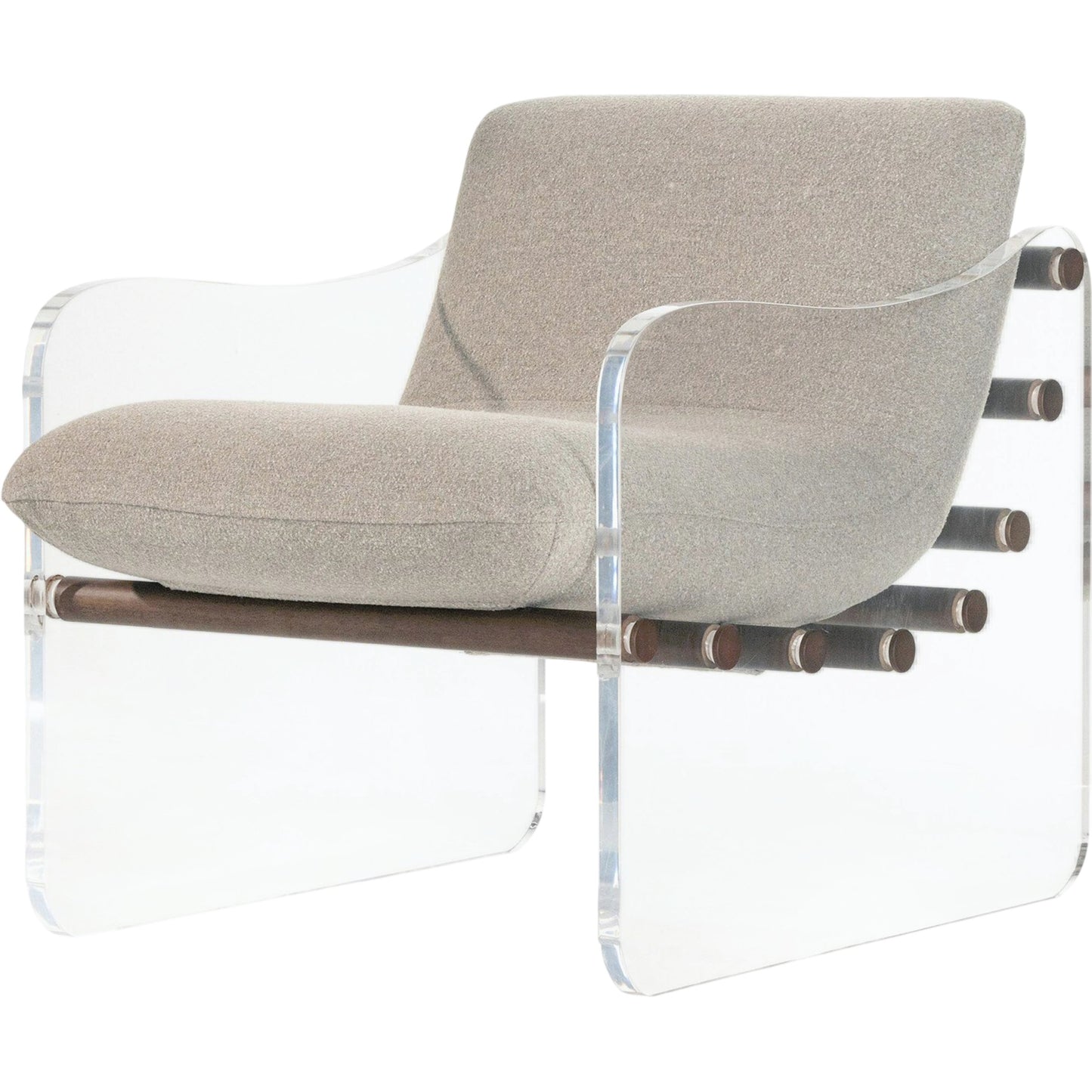 011 SI-1901674 | Primary Silo | Cassius Chair by Four Hands in torrance silver, almond, clear acrylic. Made from 100% recycled olefin, acrylic, solid parawood in a modern style.