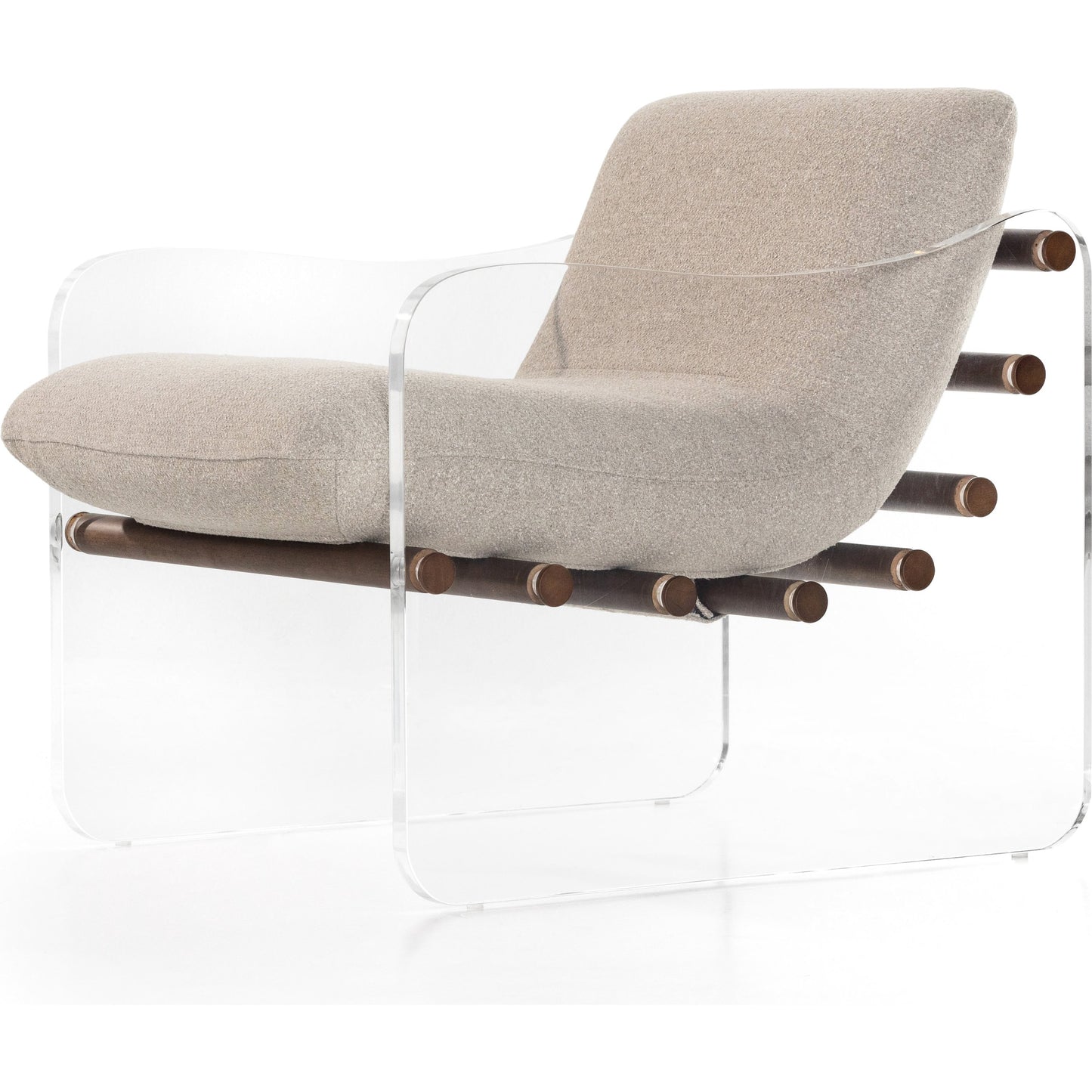 002 SI-1901674 | Additional Silo | Cassius Chair by Four Hands in torrance silver, almond, clear acrylic. Made from 100% recycled olefin, acrylic, solid parawood in a modern style.