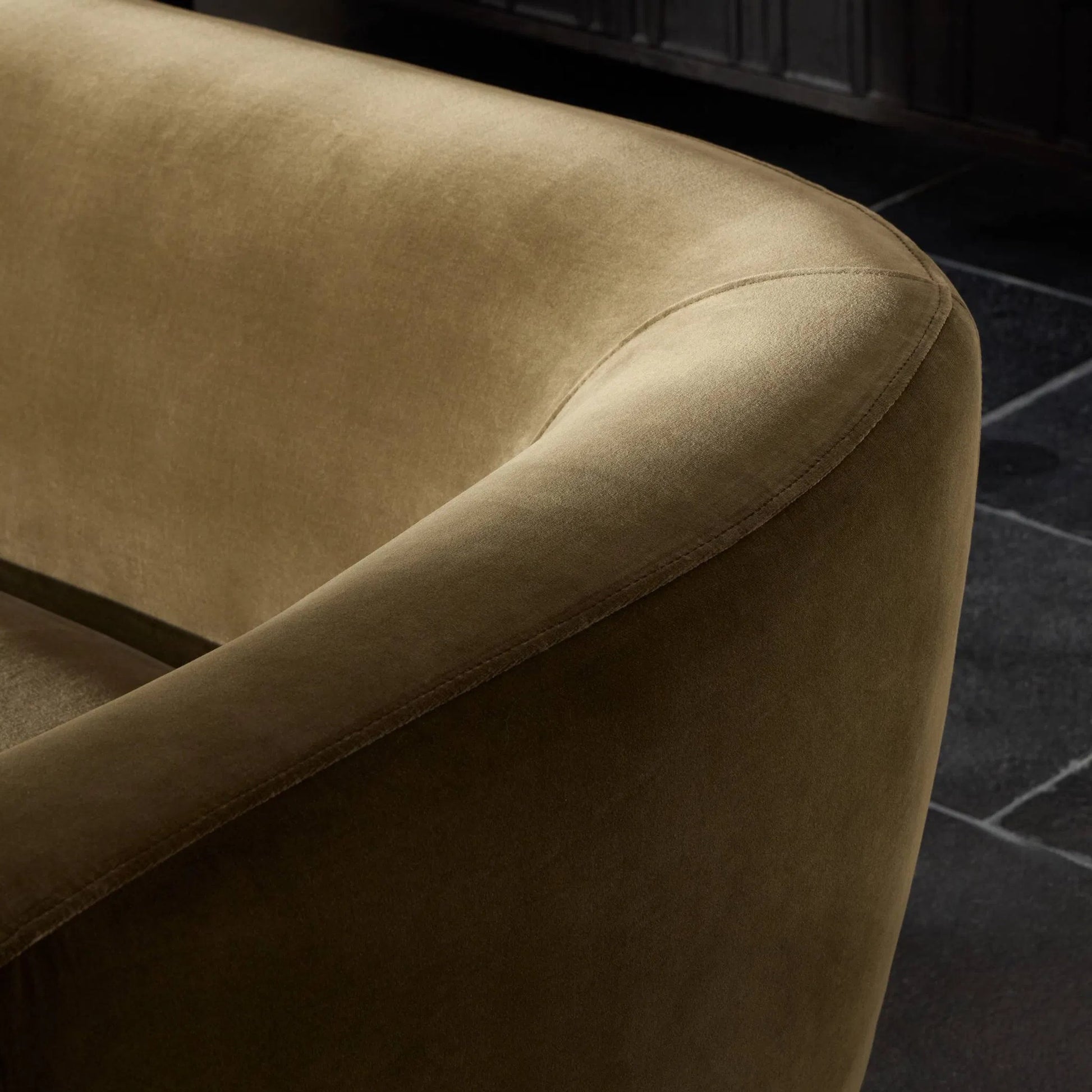Sabine Sofa by Four Hands in weathered sepia. Made from unique in a modern style.