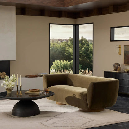 Sabine Sofa by Four Hands in weathered sepia. Made from unique in a modern style.