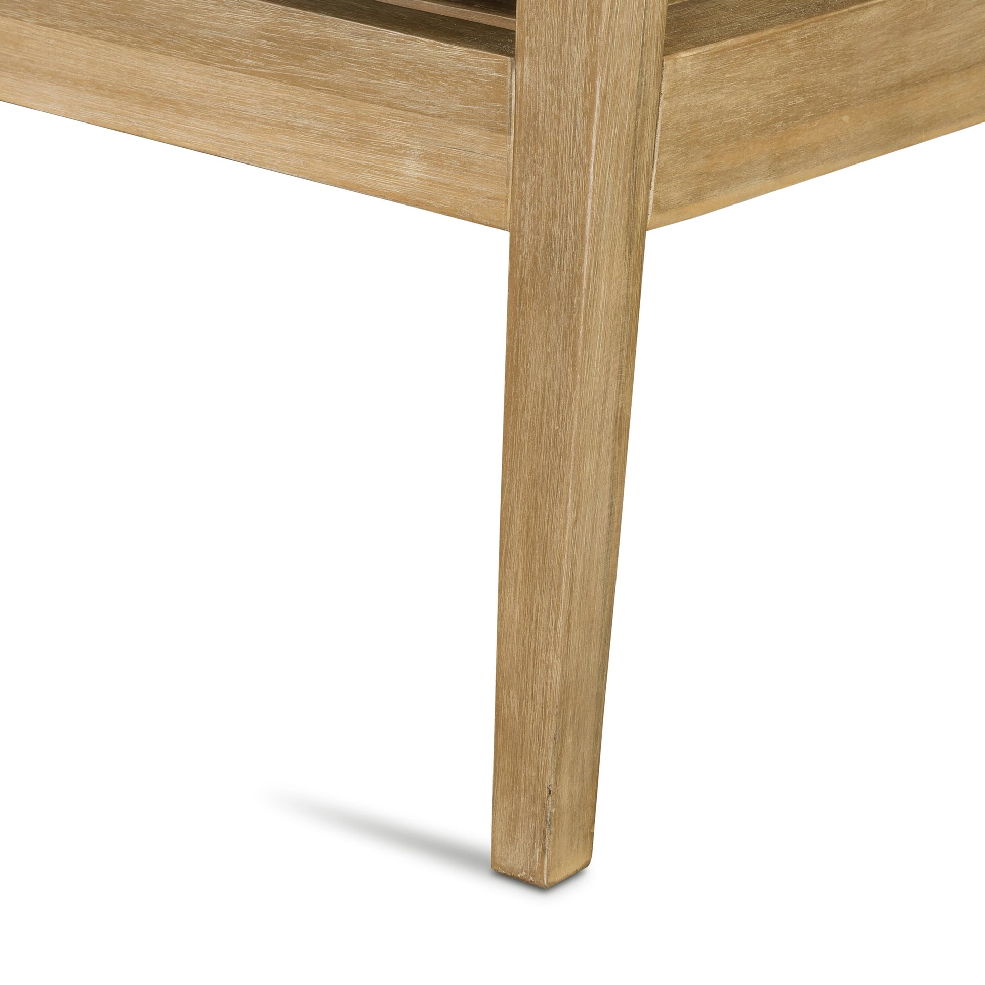 Amaya Outdoor Sofa by Four Hands in royal taupe and natural acacia. Made from solid fsc®-certified acacia, 100% polyester in a modern style.