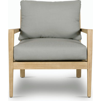 Amaya Outdoor Chair by Four Hands in royal taupe and natural acacia. Made from 100% polyester, solid fsc®-certified acacia in a modern style.