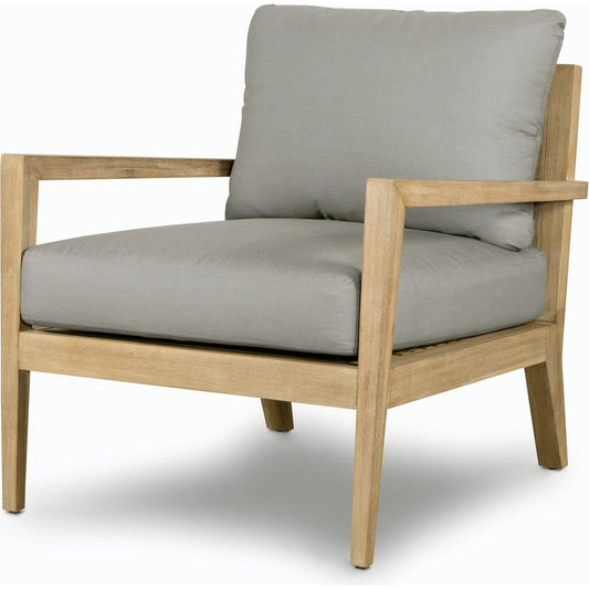 Amaya Outdoor Chair by Four Hands in royal taupe and natural acacia. Made from 100% polyester, solid fsc®-certified acacia in a modern style.