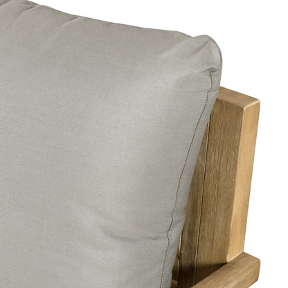 Amaya Outdoor Chair by Four Hands in royal taupe and natural acacia. Made from 100% polyester, solid fsc®-certified acacia in a modern style.