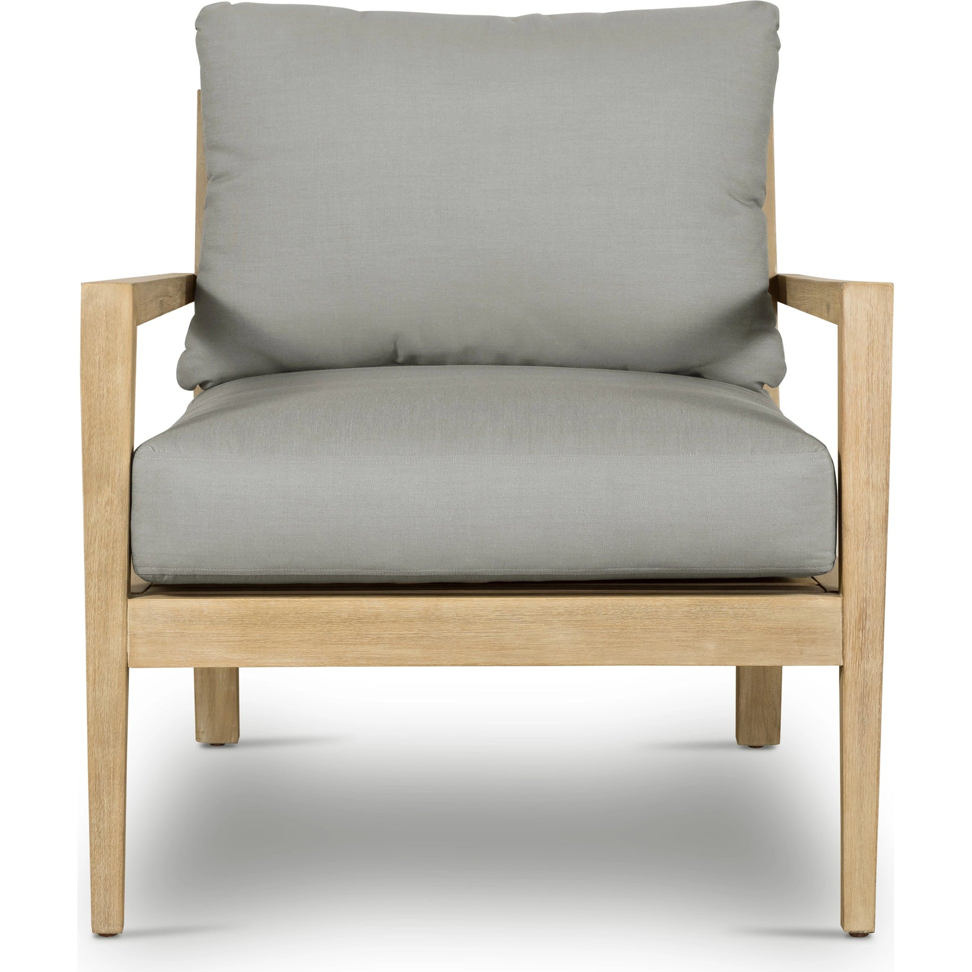 Amaya Outdoor Chair by Four Hands in royal taupe and natural acacia. Made from 100% polyester, solid fsc®-certified acacia in a modern style.