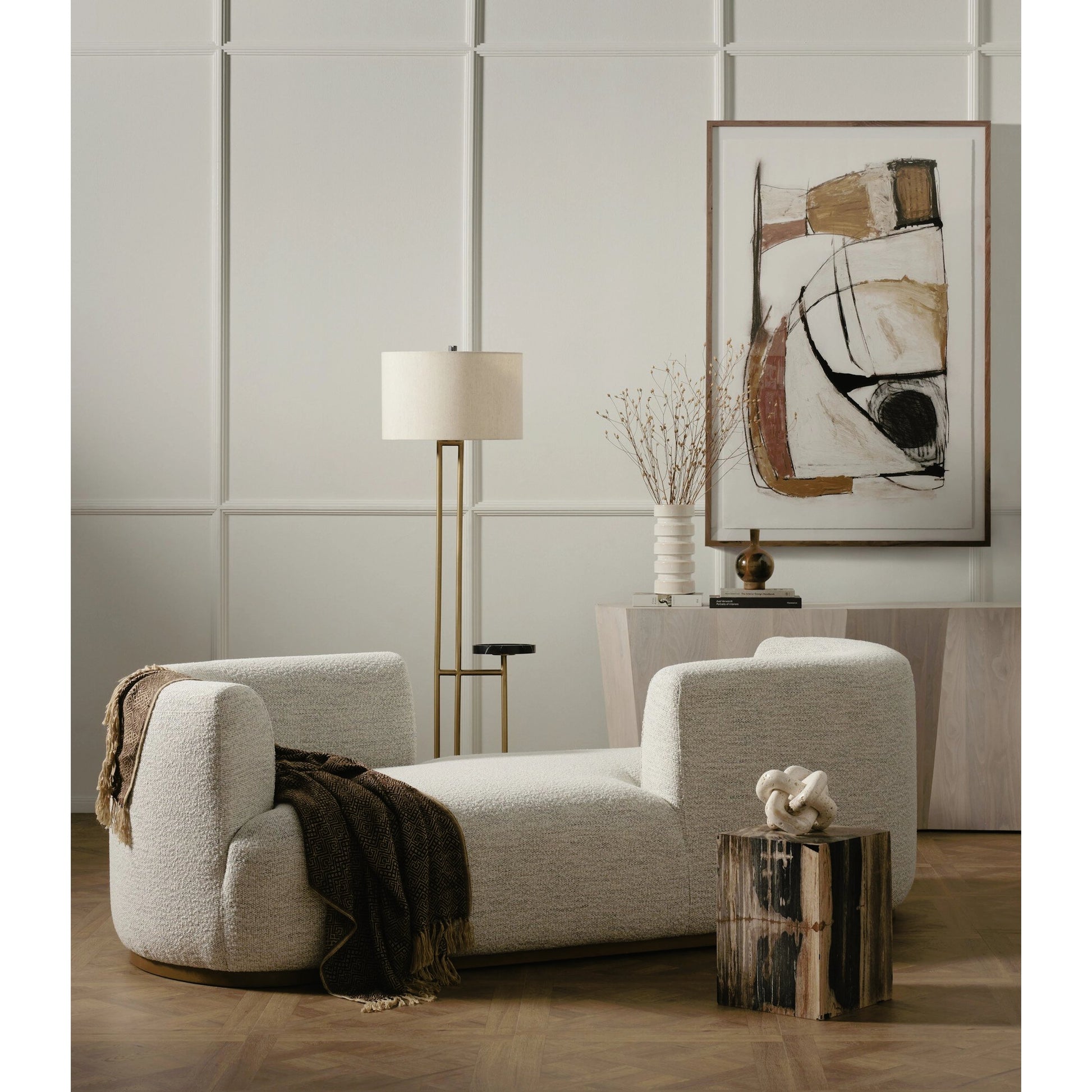 Deandra Tete a Tete Chaise by Four Hands. Made from unique in a modern style.