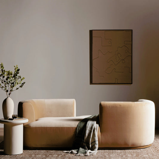 Deandra Tete a Tete Chaise by Four Hands. Made from unique in a modern style.