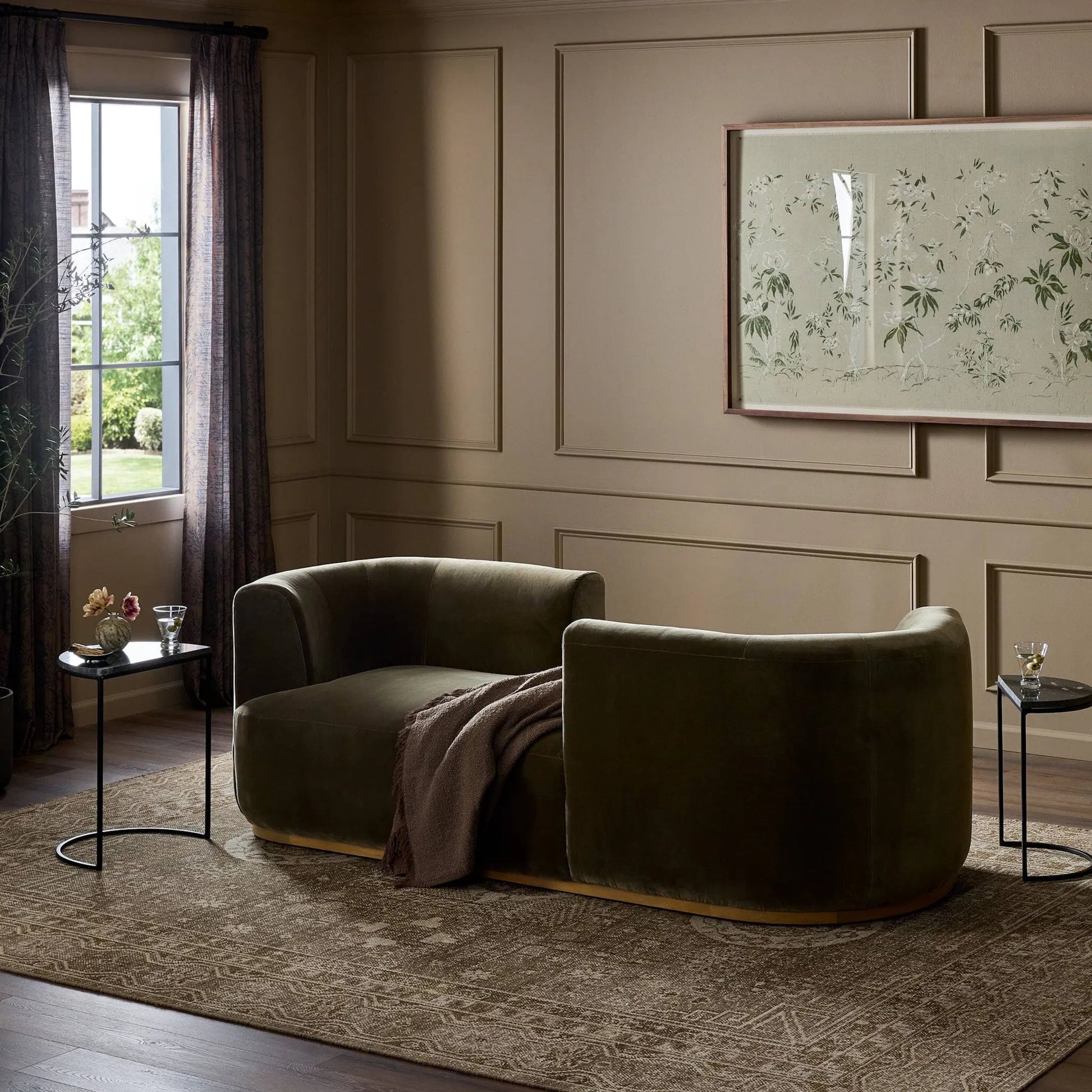 Deandra Tete a Tete Chaise by Four Hands. Made from unique in a modern style.