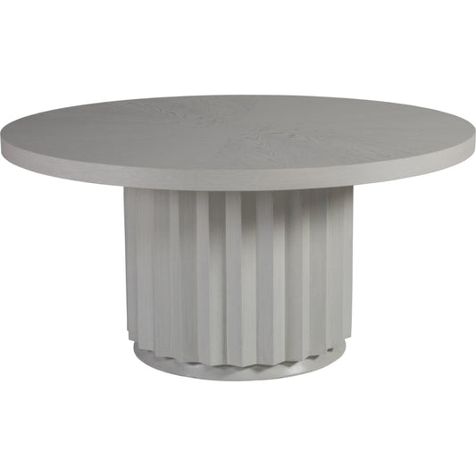 Sarto Round Dining Table by Artistica Home in cerused white grey. Made from unique in a transitional style.