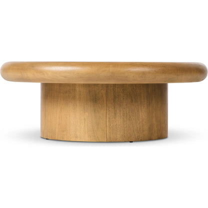 Zach Coffee Table by Four Hands in burnished parawood. Made from solid parawood in a modern style.