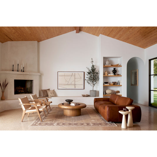 Zach Coffee Table by Four Hands in burnished parawood. Made from solid parawood in a modern style.