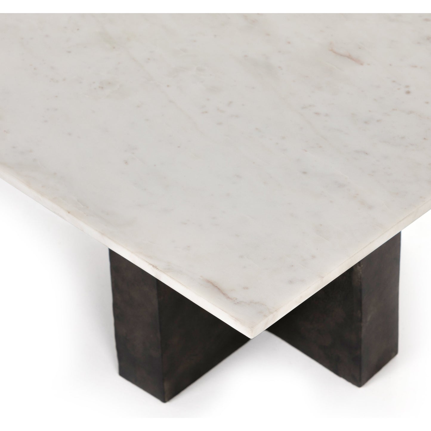 002 SI-1798409 | Additional Silo | Terrell Coffee Table by Four Hands in raw black, white marble. Made from solid marble, aluminum in a modern style.