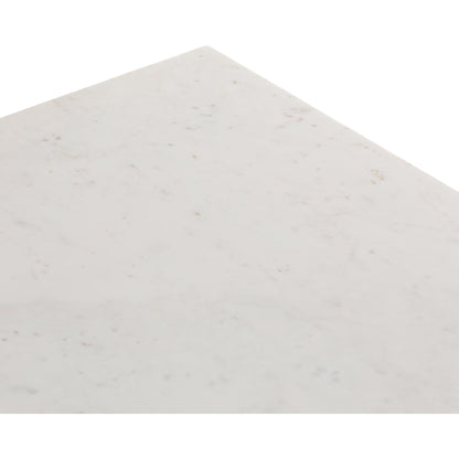 Terrell Coffee Table by Four Hands in raw black, white marble. Made from solid marble, aluminum in a modern style.