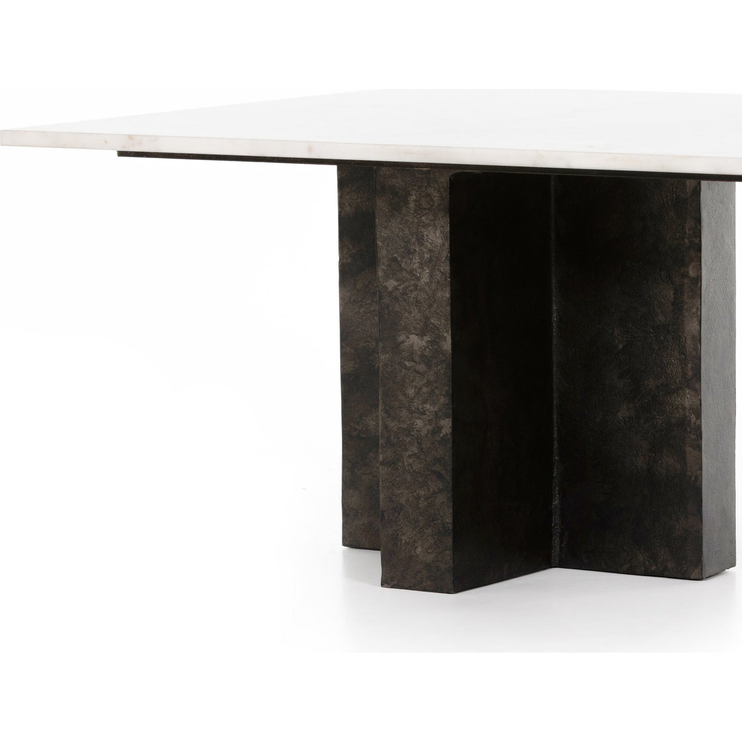 008 SI-1798409 | Additional Silo | Terrell Coffee Table by Four Hands in raw black, white marble. Made from solid marble, aluminum in a modern style.