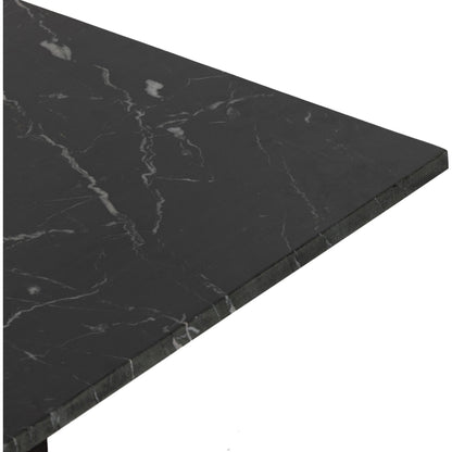 Terrell Coffee Table by Four Hands in raw black, white marble. Made from solid marble, aluminum in a modern style.