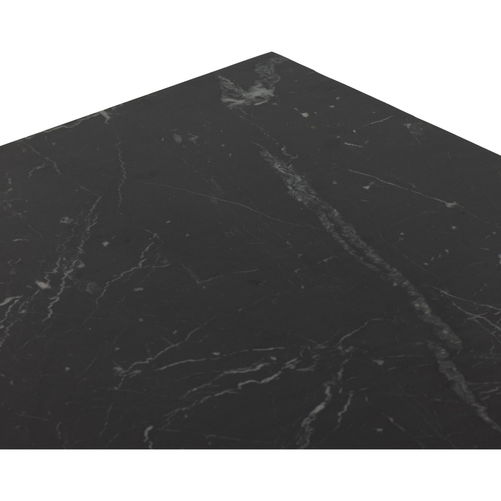 Terrell Coffee Table by Four Hands in raw black, white marble. Made from solid marble, aluminum in a modern style.