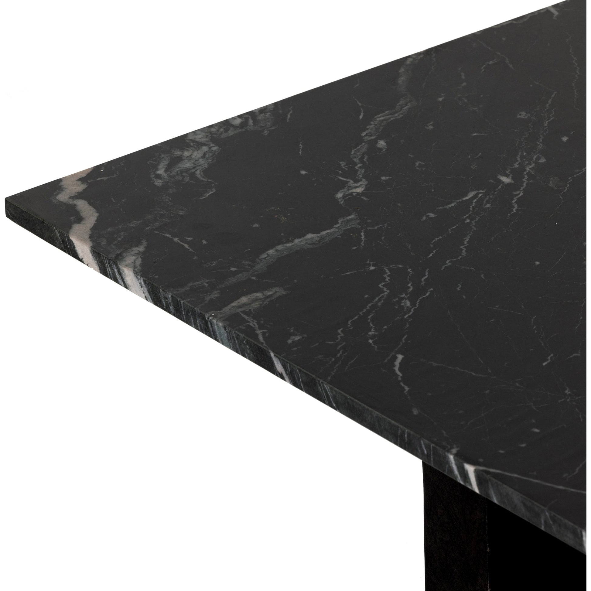 Terrell Coffee Table by Four Hands in raw black, white marble. Made from solid marble, aluminum in a modern style.