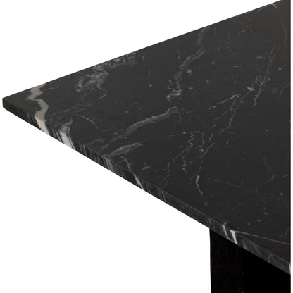 Terrell Coffee Table by Four Hands in raw black, white marble. Made from solid marble, aluminum in a modern style.
