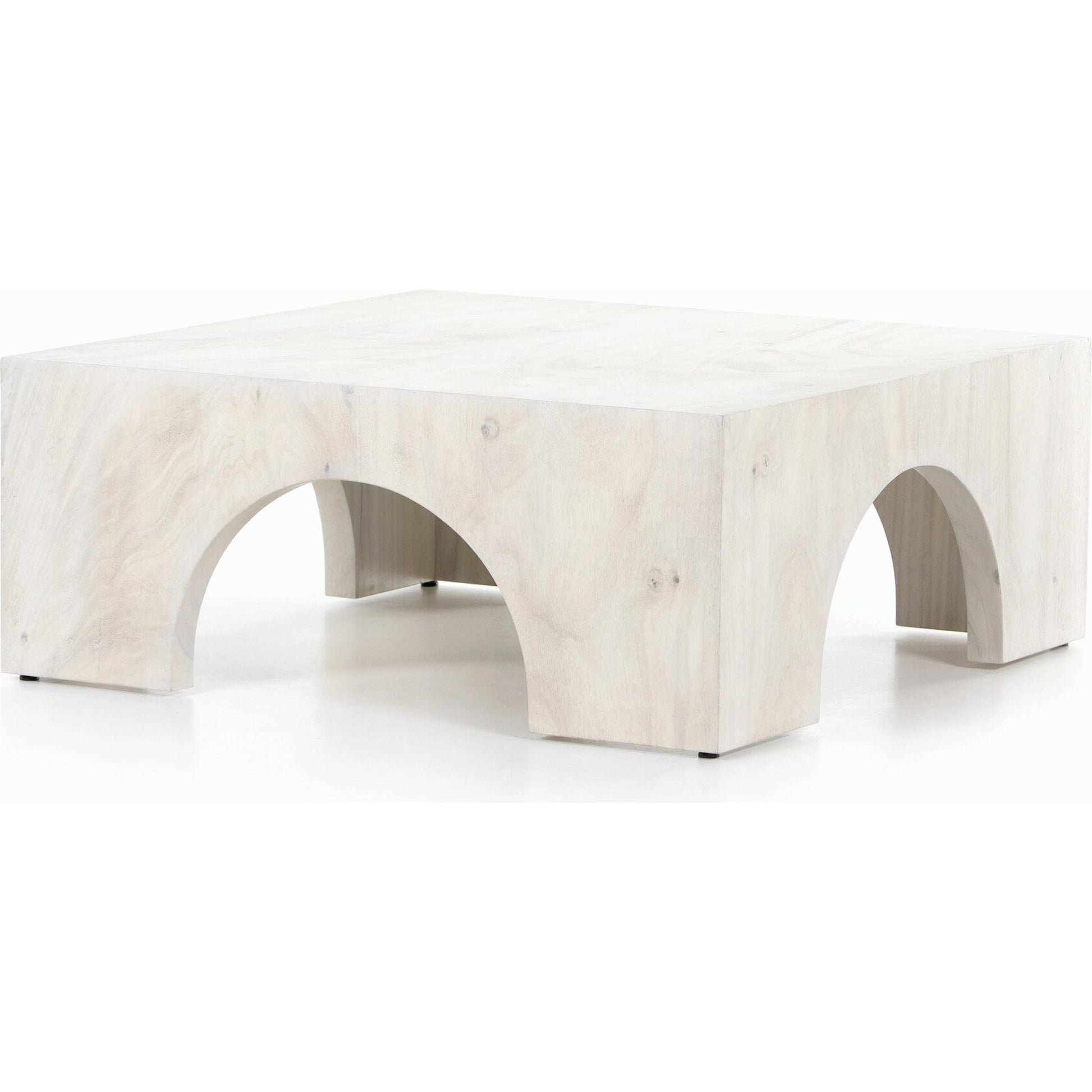 Fausto Coffee Table by Four Hands in bleached guanacaste. Made from thick guanacaste veneer in a modern style.
