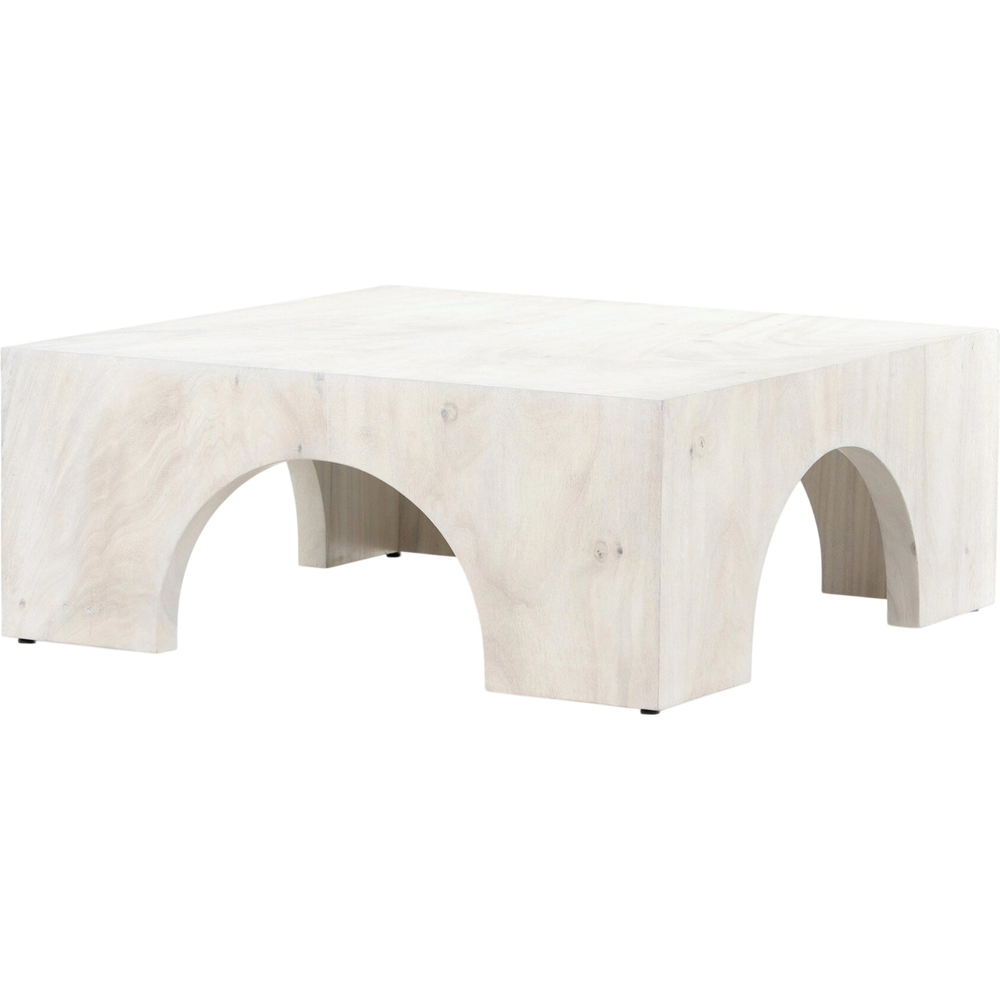 Fausto Coffee Table by Four Hands in bleached guanacaste. Made from thick guanacaste veneer in a modern style.