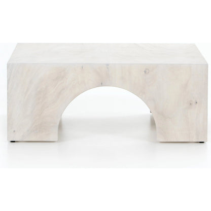 Fausto Coffee Table by Four Hands in bleached guanacaste. Made from thick guanacaste veneer in a modern style.