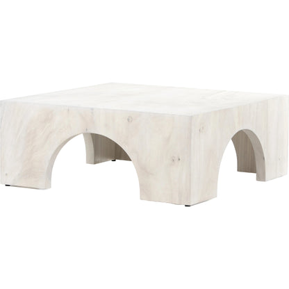 Fausto Coffee Table by Four Hands in bleached guanacaste. Made from thick guanacaste veneer in a modern style.