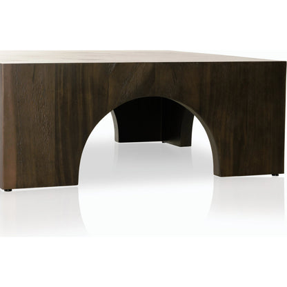 Fausto Coffee Table by Four Hands in bleached guanacaste. Made from thick guanacaste veneer in a modern style.