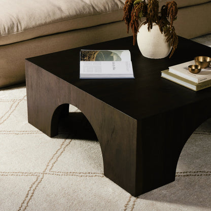 Fausto Coffee Table by Four Hands in bleached guanacaste. Made from thick guanacaste veneer in a modern style.