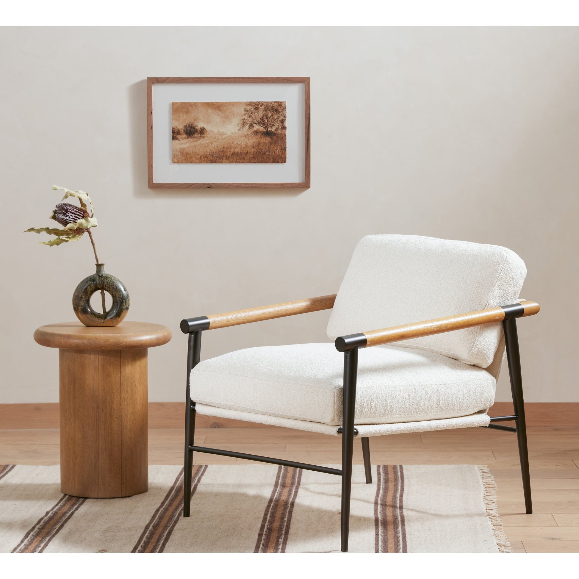 Zach End Table by Four Hands. Made from solid parawood in a modern style.