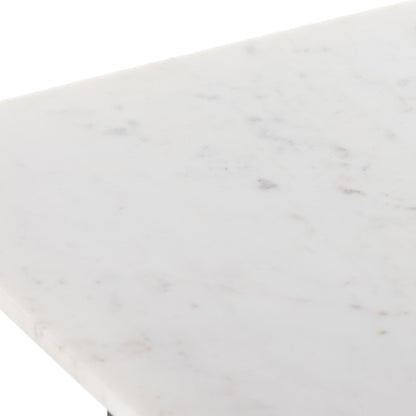 Terrell End Table by Four Hands in raw black, black marble. Made from solid marble, aluminum in a modern style.