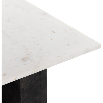 Terrell End Table by Four Hands in raw black, black marble. Made from solid marble, aluminum in a modern style.
