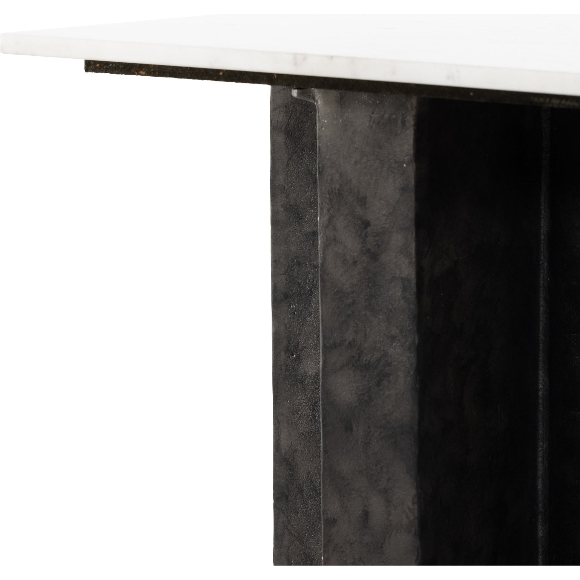 Terrell End Table by Four Hands in raw black, black marble. Made from solid marble, aluminum in a modern style.