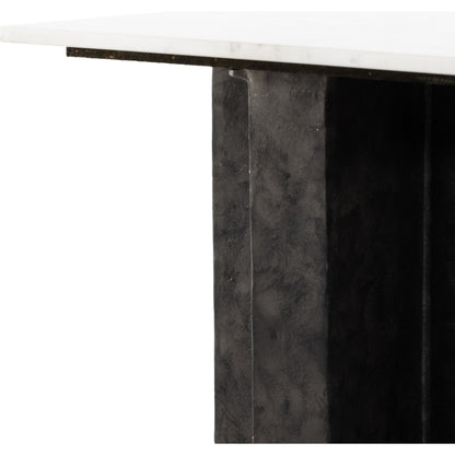 Terrell End Table by Four Hands in raw black, black marble. Made from solid marble, aluminum in a modern style.