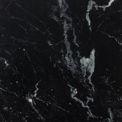Terrell End Table by Four Hands in raw black, black marble. Made from solid marble, aluminum in a modern style.