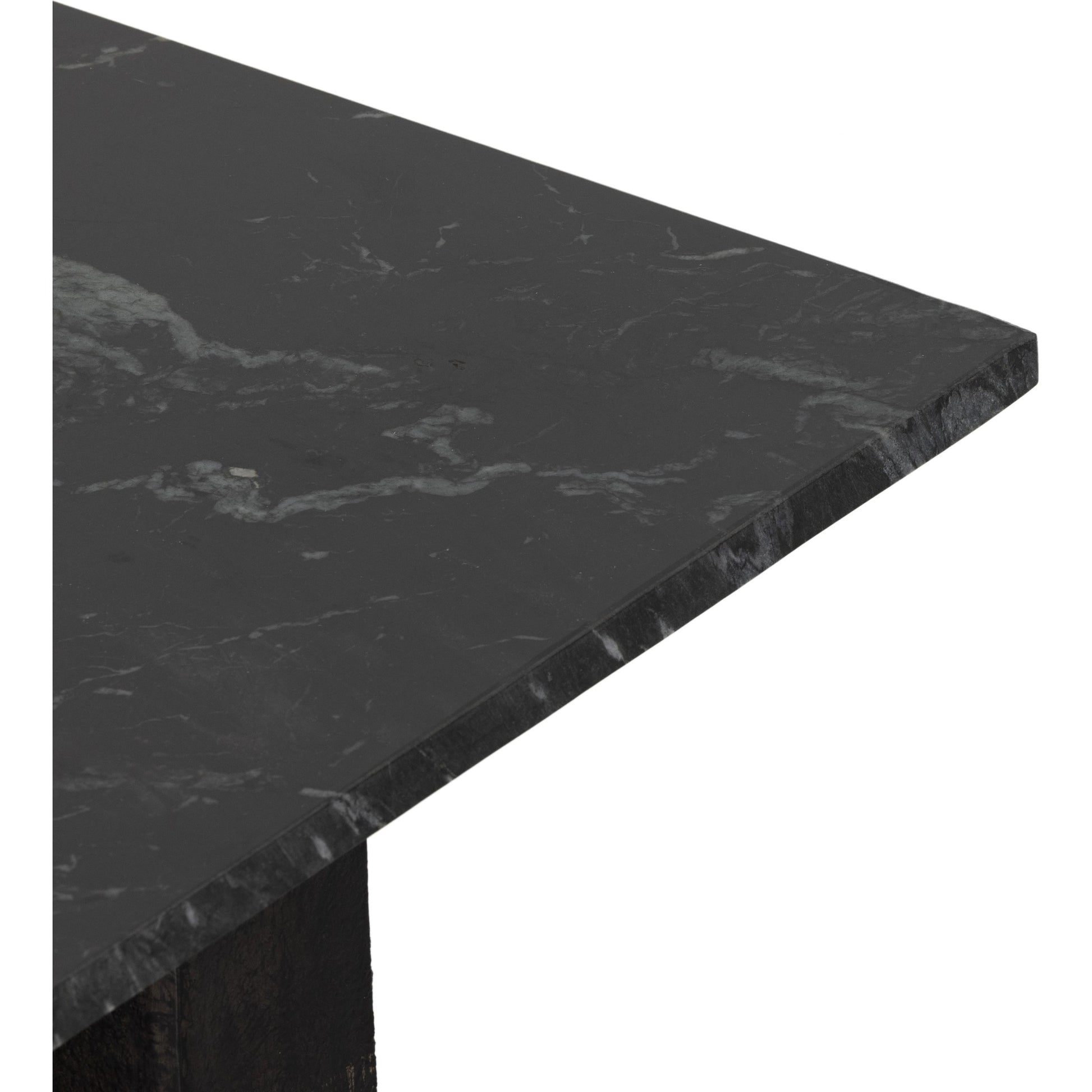 Terrell End Table by Four Hands in raw black, black marble. Made from solid marble, aluminum in a modern style.