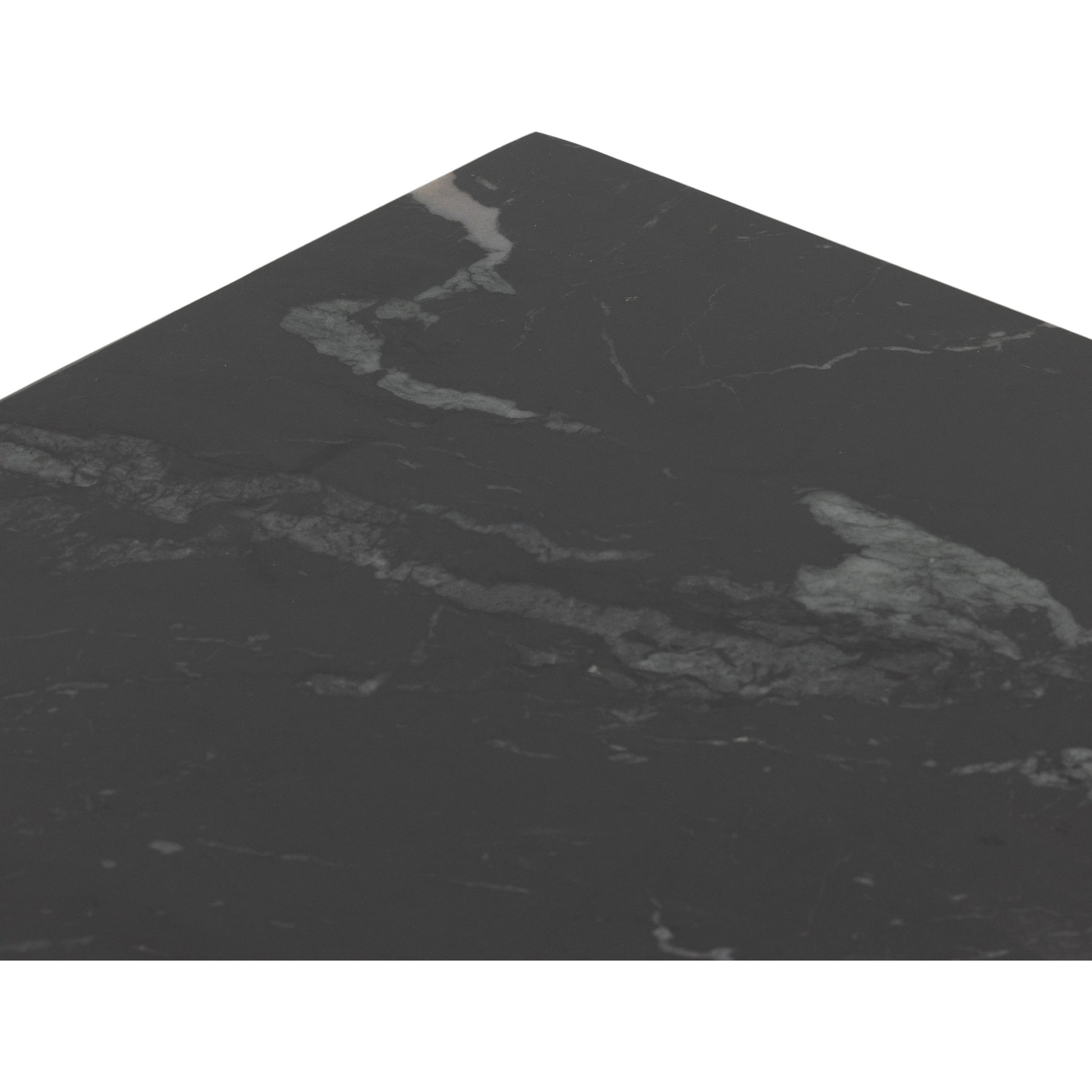 Terrell End Table by Four Hands in raw black, black marble. Made from solid marble, aluminum in a modern style.