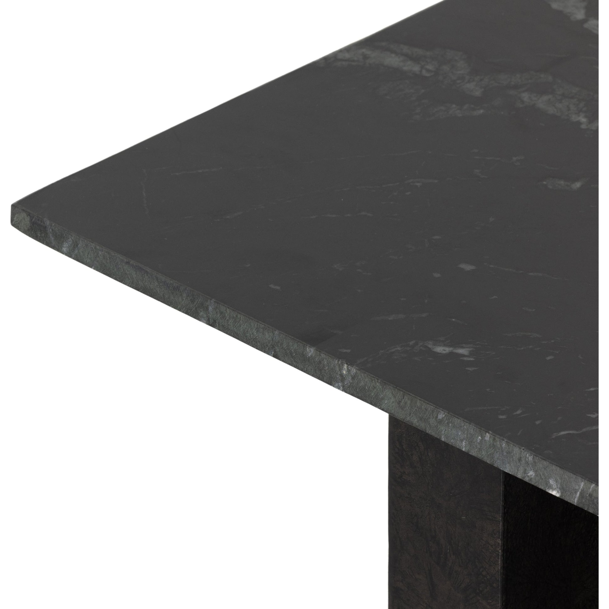 Terrell End Table by Four Hands in raw black, black marble. Made from solid marble, aluminum in a modern style.