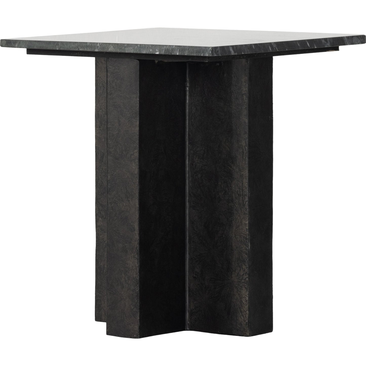 001 SI-1902694 | Primary Silo | Terrell End Table by Four Hands in raw black, black marble. Made from solid marble, aluminum in a modern style.