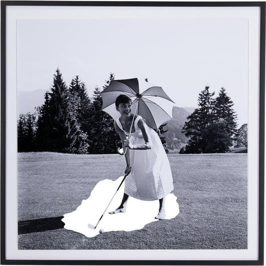 001 SI-1715429 | Primary Silo | Golfing Hepburn by Getty Images by Four Hands. Made from acrylic glazing in a modern style.