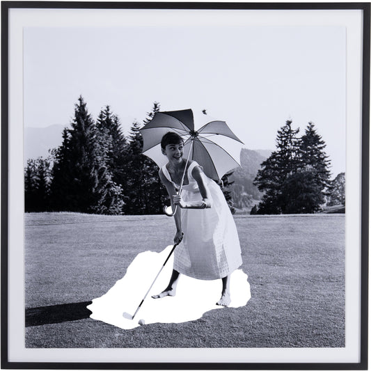 Golfing Hepburn by Getty Images by Four Hands. Made from acrylic glazing in a modern style.