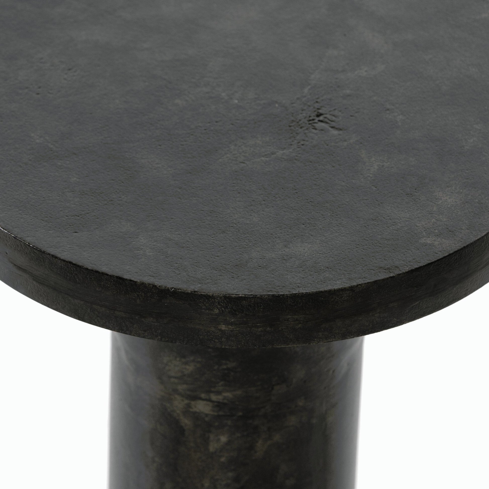 Gino End Table by Four Hands in raw black. Made from aluminum, engineered hardwood in a modern style.