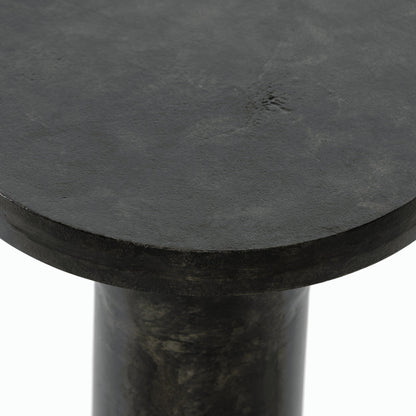 Gino End Table by Four Hands in raw black. Made from aluminum, engineered hardwood in a modern style.