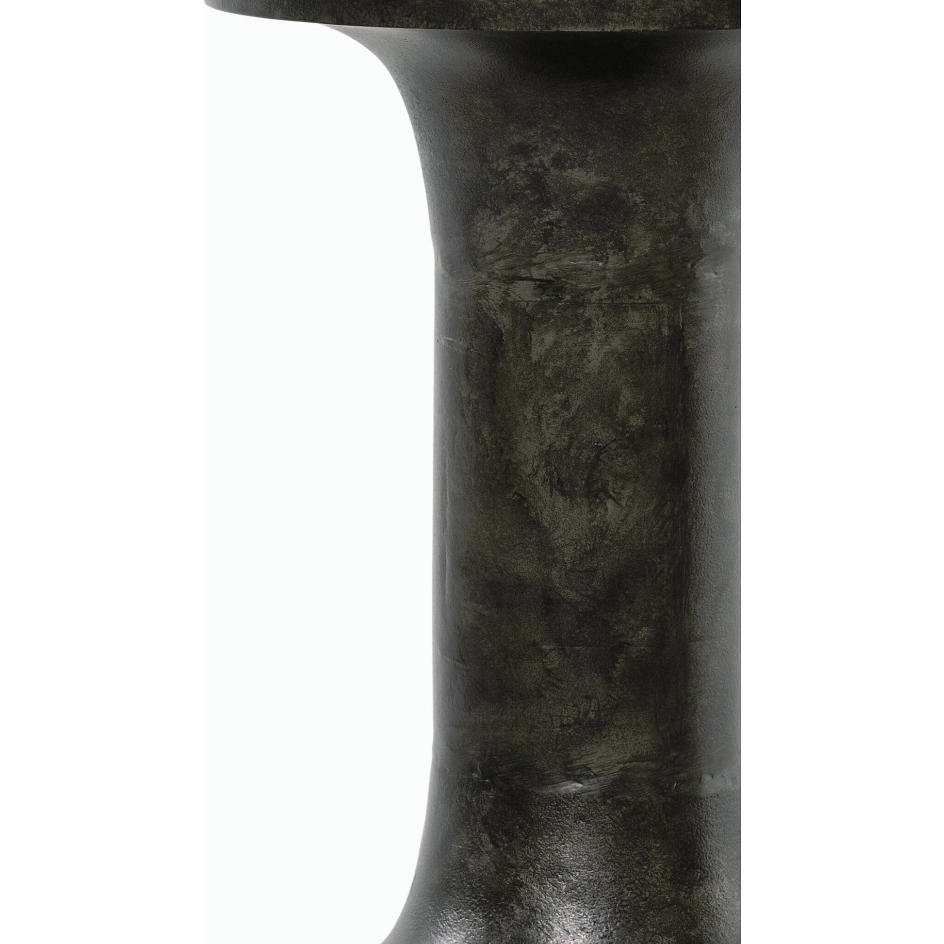 Gino End Table by Four Hands in raw black. Made from aluminum, engineered hardwood in a modern style.