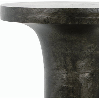 Gino End Table by Four Hands in raw black. Made from aluminum, engineered hardwood in a modern style.